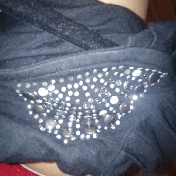 Black Blouse with Rhinestones on back - Picture 5 of 5